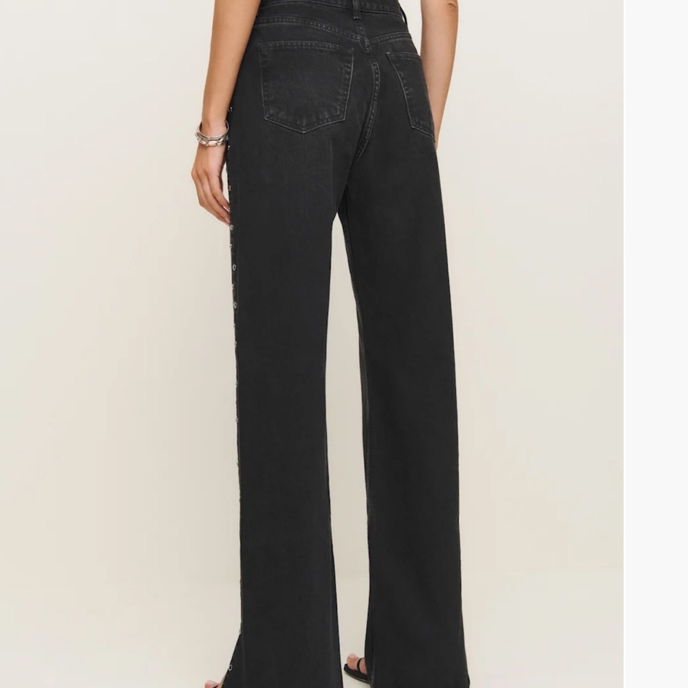 Reformation Cary Studded High Waist Slouchy Wide Leg Jeans - Picture 5 of 8